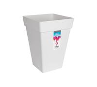 Elho – Pot de fleurs pour extérieur Loft Urban Carré Haut 37 – Ø 37 x H 51,3 cm – Blanc