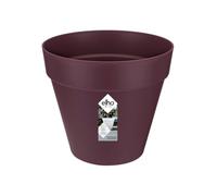 Elho Loft Urban Rond 25 - Pot De Fleurs pour Extérieur - Plastique 100% recyclé - Ø 24.5 x H 22.0 cm - Violet/Mûre Violet