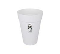 Elho Loft Urban Rond Haut 28 - Pot De Fleurs pour Extérieur - Ø 27.5 x H 35.8 cm - Blanc/Blanc