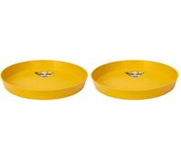 Elho Loft Urban Soucoupe Ronde 24 - Soucoupe pour Extérieur - Ø 24.4 x H 3.4 cm - Jaune/Ocre (Lot de 2)