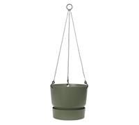 Elho Greenville Suspension 24 - Pot De Fleurs pour Balcon & Extérieur - Plastique 100% recyclé - Ø 23.5 x H 20.5 cm - Vert/Leaf Green