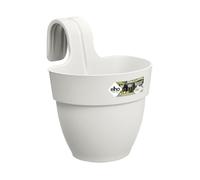 Elho Vibia Campana Easy Hanger S 21 - Planteur pour Balcon & Extérieur - Ø 20.5 x H 26.5 cm - Blanc/Blanc Soie