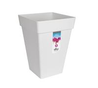 Elho Loft Urban Carré Haut 30 - Pot De Fleurs pour Extérieur - Ø 29.3 x H 41.3 cm - Blanc/Blanc