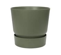 Elho Pot de fleurs rond Greenville 30 – Extérieur – Ø 29,5 x H 27,8 cm – Vert feuille