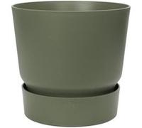 Elho Pot de fleurs rond Greenville 30 – Extérieur – Ø 29,5 x H 27,8 cm – Vert feuille