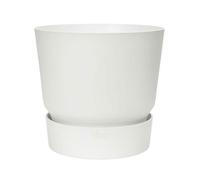 Elho - Pot de fleurs Greenville Rond 40 - Réservoir d'eau intégré, Ø 39 x H 36,8 cm - Blanc