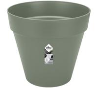 ELHO Pot de fleurs Rond LOFT URBAN - Plastique - Percé - Réservoir - Avec roulettes - Ø38,5 x H35,3 cm - Vert