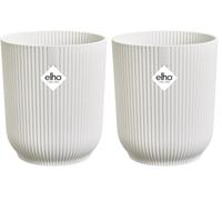 Elho Vibes Fold Orchid High 12,5cm - Orchid Pot Indoor - Pots de Fleurs Intérieur - Plastique 100% recy lanc/Blanc Soie (Lot de 2)