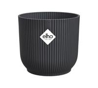 Elho Vibes Fold Rond 14cm Pot de Fleur - Anthracite | Ø 14.1 x H 12.9 cm | Convient à une Utilisation Intérieure | Plastique 100% recyclé