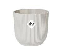 Elho Vibes Fold Rond Roues 35 - Pot De Fleurs pour Intérieur - Plastique 100% recyclé - Ø 34.9 x H 32.4 cm - Blanc/Blanc Soie