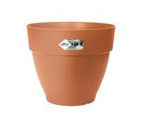 Elho Vibia Campana Rond 20 - Pot De Fleurs pour Extérieur - Plastique 100% recyclé - Ø 19.5 x H 16.8 cm - Marron/Terre Cuite