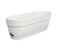 Elho Vibia Campana balconnière 50cm jardinière - Blanc Soie | L 18.2 x l 49 x H 17 cm | Soucoupe intégrée