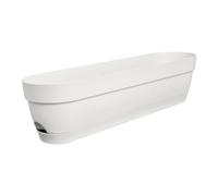Elho Vibia Campana balconnière 70cm Pot de Fleurs - Blanc Soie | L 18.2 x l 69 x H 17 cm | Soucoupe intégrée