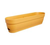 Elho Vibia Campana balconnière 70cm Pot de Fleurs - Jaune Miel | L 18.2 x l 69 x H 17 cm | Soucoupe intégrée