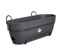 Elho Vibia Campana balconnière allin1 50cm Pot de Fleurs - Anthracite | L 26 x l 50.4 x H 17.7 cm | Soucoupe intégrée
