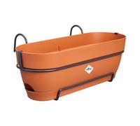 Elho Vibia Campana balconnière allin1 50cm Pot de Fleurs - Terre Cuite | L 26 x l 50.4 x H 17.7 cm | Soucoupe intégrée