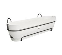 Elho Vibia Campana Balconnière Allin1 70 - Planteur pour Balcon - Ø 70.4 x H 17.7 - Blanc Soie