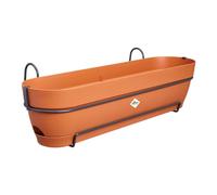 Elho Vibia Campana Balconnière Allin1 70 - Planteur pour Balcon - Ø 70.4 x H 17.7 cm - Marron/Terre Cuite