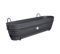 Elho Vibia Campana Balconnière Allin1 70 - Planteur pour Balcon - Ø 70.4 x H 17.7 cm - Noir/Anthracite