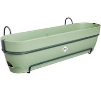 Elho Vibia Campana Balconnière Allin1 70 - Planteur pour Balcon - Ø 70.4 x H 17.7 cm - Vert/Vert Pistache (Lot de 6)