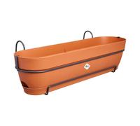 Elho Vibia Campana balconnière allin1 70cm Pot de Fleurs - Terre Cuite | L 26 x l 70.4 x H 17.7 cm | Soucoupe intégrée
