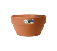 Elho Vibia Campana Coupe 34 - Pot De Fleurs pour Extérieur - Ø 33.9 x H 17.4 cm - Marron/Terre Cuite