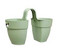 Elho Vibia Campana Flower Twin 21cm Balconnière - Vert Pistache | L 38.4 x W 20.5 x H 26.5 cm | Convient à une Utilisation Extérieure
