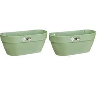 Elho Vibia Campana Mural 35cm Balconnière - Vert Pistache (Lot de 2)