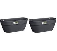 Elho Vibia Campana Mural 35cm Pot de Fleurs - Anthracite (Lot de 2)