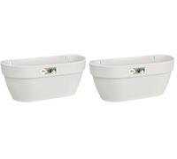 Elho Vibia Campana Mural 35cm Pot de Fleurs - Blanc Soie (Lot de 2)