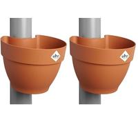 Elho Vibia Campana Pot gouttière 22cm Pot de Fleurs - Terre Cuite (Lot de 2)