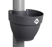 Elho Vibia Campana Pot Gouttière | Lot de 3 Pot de Fleur - Anthracite | L 19.1 x W 19.1 x H 23.5 cm | 3 Pièces Incluses | Convient à une Utilisation Extérieure | Plastique 100% recyclé