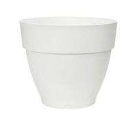 Elho Vibia Campana Rond 20 - Pot De Fleurs pour Extérieur - Plastique 100% recyclé - Ø 19.5 x H 16.8 cm - Blanc/Blanc
