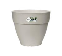 Elho Vibia Campana Rond 40 - Pot De Fleurs pour Extérieur - Plastique 100% recyclé - Ø 39.0 x H 33.4 cm - Blanc/Blanc Soie