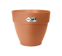 Elho Vibia Campana Rond 65 - Grand Pot de Fleurs d'Extérieur - Réservoir d'eau - Plastique 100% recyclé - Marron/Terre Cuite