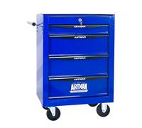 ELIHGTBY Servante d’Atelier à 4 tiroirs sur roulettes, Chariot d’Atelier Mobile Vide, Armoire à Outils à Verrouillage centralisé pour Atelier et Garage,Bleu & Noir