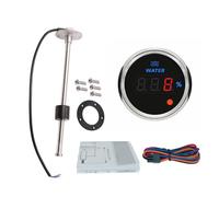 ELING Capteur de niveau d'eau à longue unité d'émission de 300 mm, signal 0-190 Ohm avec compteur d'eau numérique de 52 mm à rétroéclairage 8 couleurs 12 V 24 V pour voitures et camions