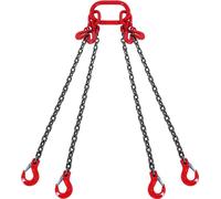Elingue de chaîne 1,5m x 6mm - Elingue de chaîne 4 brins - Chaîne forestière avec capacité de charge de 2993kg - Chaîne de grue robuste pour applications industrielles