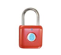 eLinkSmart Cadenas numérique à empreinte digitale en métal sans clé pour casier de gym, casier d'école, sac à dos, valise, bagages (rouge)