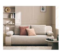 Best mobilier Canapé 3 places convertible Elio – avec coffre – velours et velours côtelé Beige