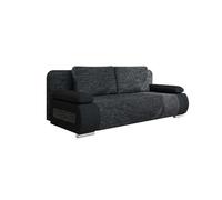 Elio - canapé 3 places convertible - avec coffre - style contemporain - Noir / Gris