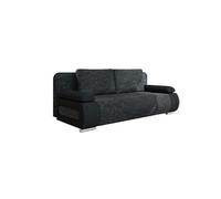Elio - canapé 3 places convertible - avec coffre - style contemporain - Noir / Gris