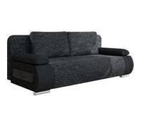 Elio - canapé 3 places convertible - avec coffre - style contemporain - Noir / Gris