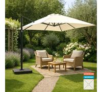 Elios parasols Parasol déporté carré - Gris blanc