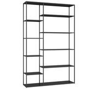ELISABETH Bibliothèque à 9 étagères, noire, meuble de rangement, design moderne pour salon, chambre à coucher, bureau, bibliothèques et décorations.