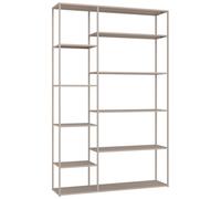 ELISABETH Bibliothèque à 9 étagères, taupe, meuble de rangement, design moderne pour salon, chambre à coucher, bureau, bibliothèques et décorations.