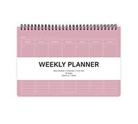 Elite Check Planificateur hebdomadaire et quotidien à spirales non daté avec case à cocher, note gratuite, 250 x 170 mm (rose moka)