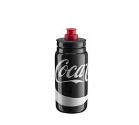 ELITE Fly Coca Cola Bidon Cyclisme 550ml Noir - Gourde Vélo Ultraléger Sans BPA Texture TEX Édition Spéciale - Pour Route VTT Gravel