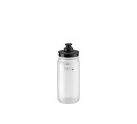 ELITE Fly Tex Bidon Cyclisme 550ml Transparent Bouchon Noir - Gourde Vélo Ultraléger Sans BPA Texture TEX - Pour Route VTT Gravel