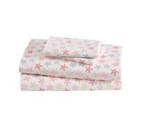 Elite Home Products Inc. Parure de lit en Microfibre imprimée côtière, Corail Marin, très Grand lit